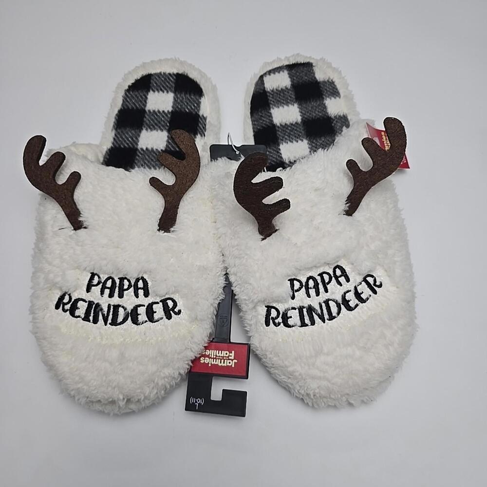 Jammies For Your Families Papa Reindeer Slipper Men’s Size 10/11 - Picture 1 of 10